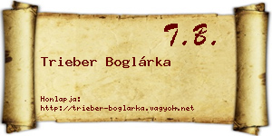 Trieber Boglárka névjegykártya